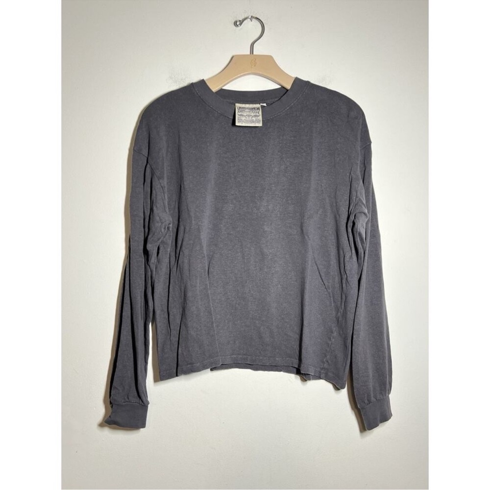 Jungmaven EUC Diesel Gray Cropped Long Sleeve Tee size Medium Hemp Relaxed Fit